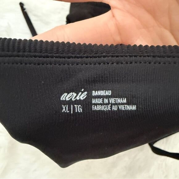 Women Aerie Ruched Camisole Cropped Top in Black Size Extra Large - Picture 5 of 6